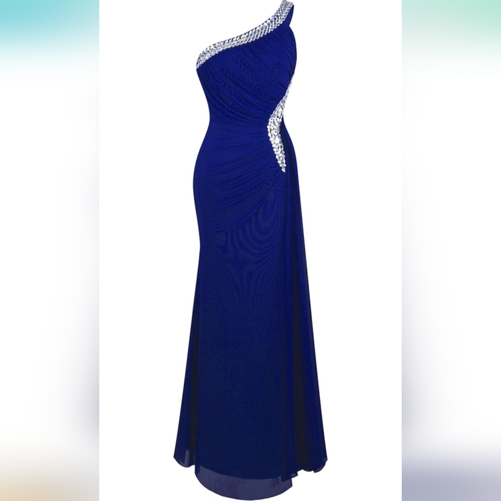 Stunning Sapphire One-Shoulder Prom Dress